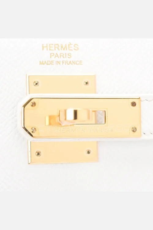 Hermes Kelly Sellier 32 Epsom Colour White GHW