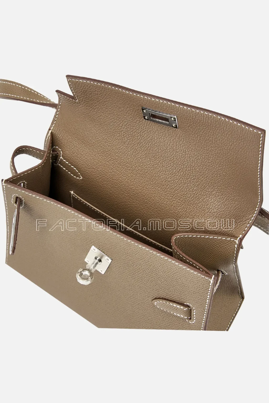 Hermès Kelly En Desordre 20 Sellier Etoupe Epsom PHW