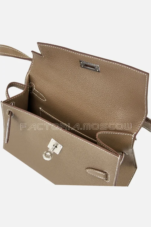 Hermès Kelly En Desordre 20 Sellier Etoupe Epsom PHW