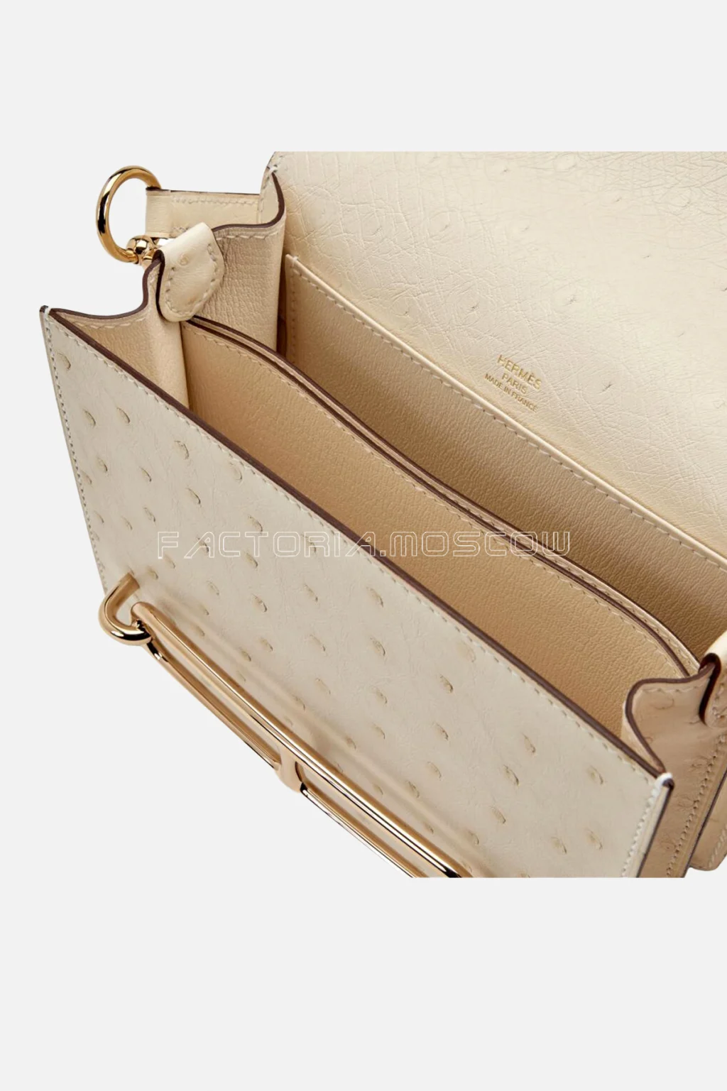 Hermès Mini Roulis 18 Nata Ostrich GHW