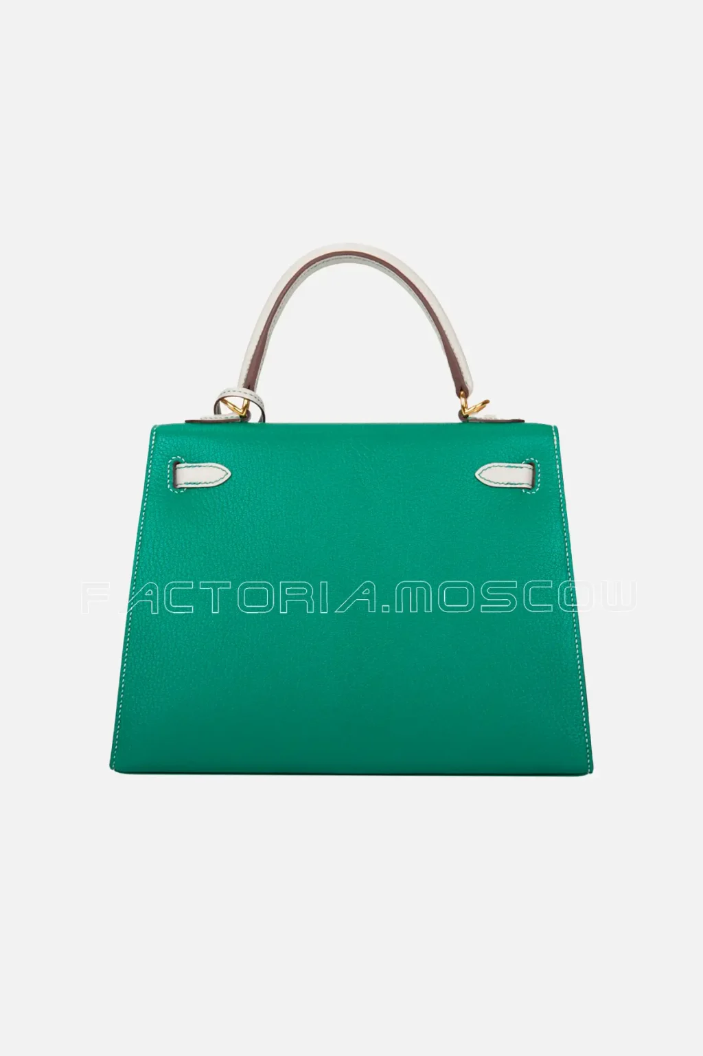 Hermès HSS Kelly Sellier 25 Chèvre Leather Colour Vert Vertigo And Gris Perle GHW