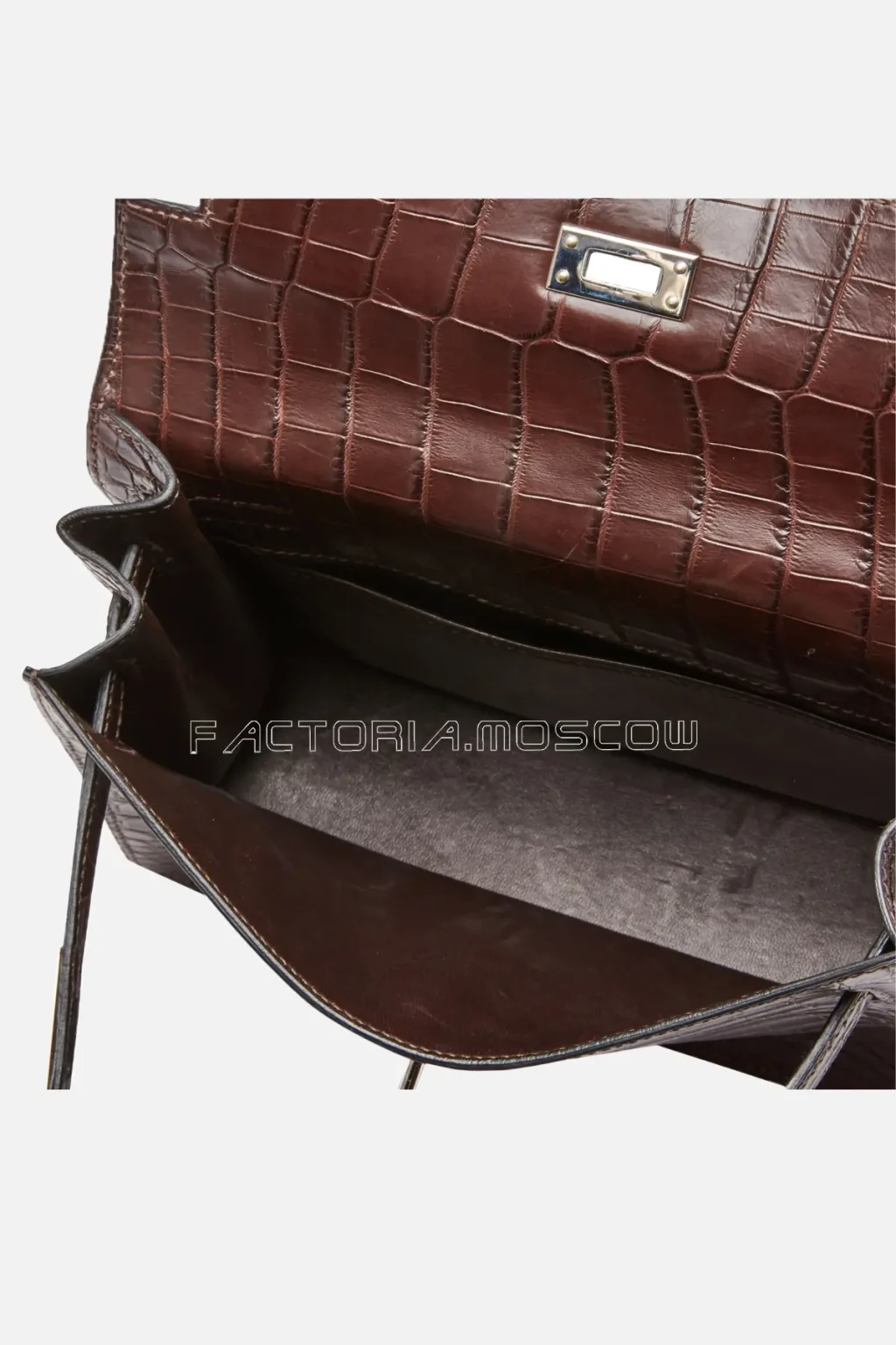 Hermès Kelly Danse II Chocolate Matte Niloticus Crocodile PHW