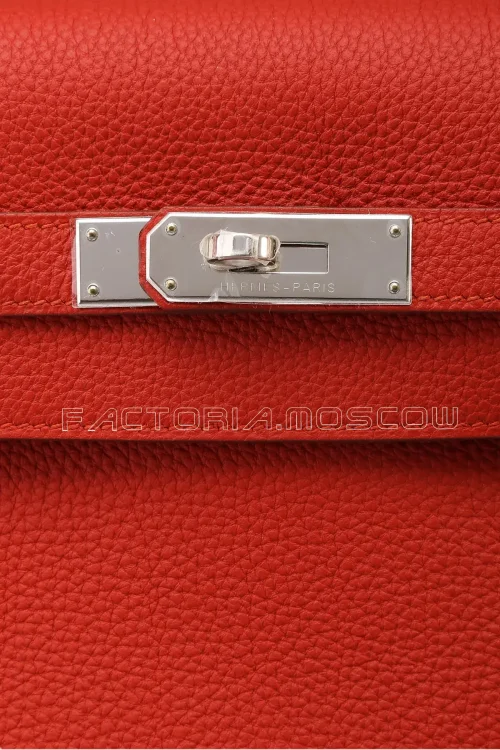 Hermes Kelly Retourne 32 Togo Colour Vermillion Lipstick Red PHW