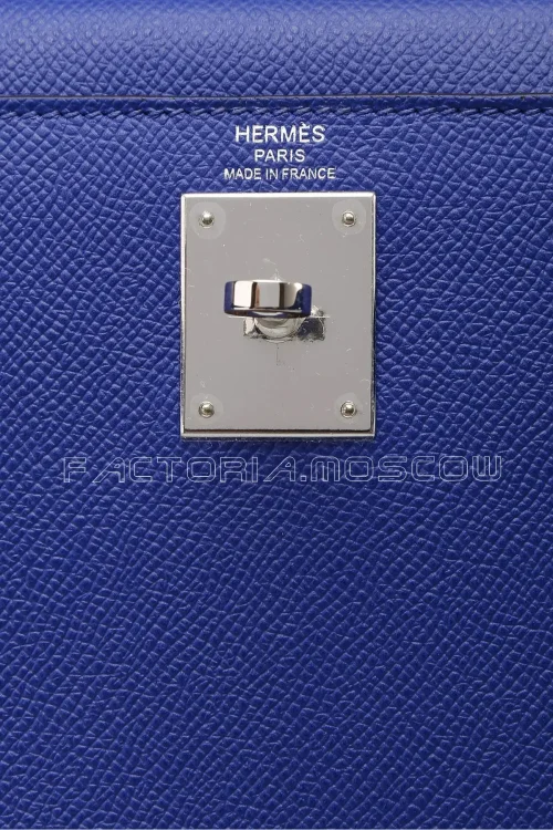 Hermes Kelly 28 Sellier Bleu Electrique Epsom PHW