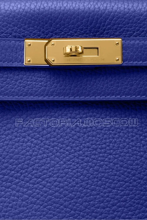 Hermes Kelly Retourne 25 Togo Blue Electric GHW