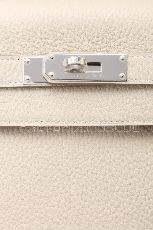 Hermes Kelly Retourne 32 Togo Colour Craie PHW