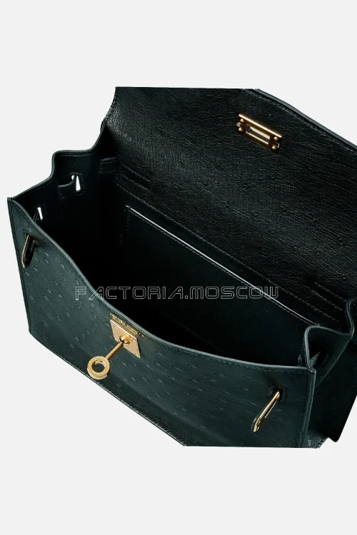 Hermès Kelly Danse II Noir Ostrich GHW
