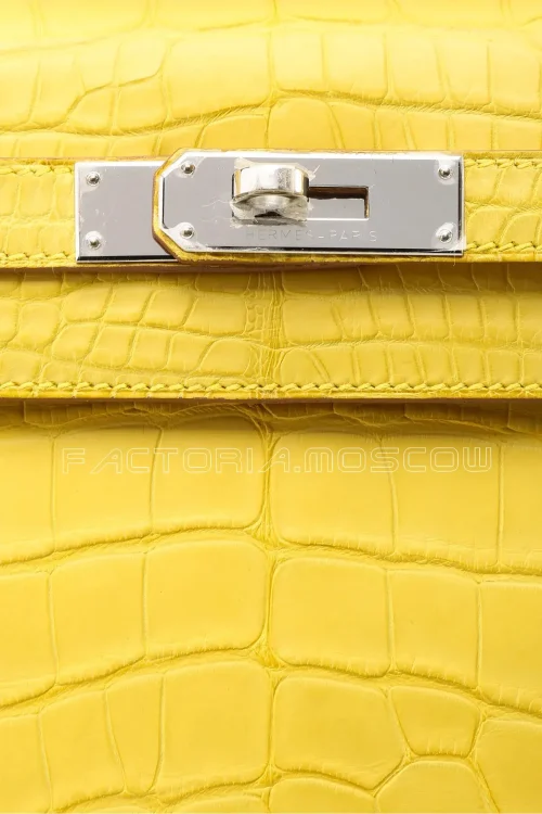 Hermes Kelly 28 Retourne Mimosa Matte Alligator PHW