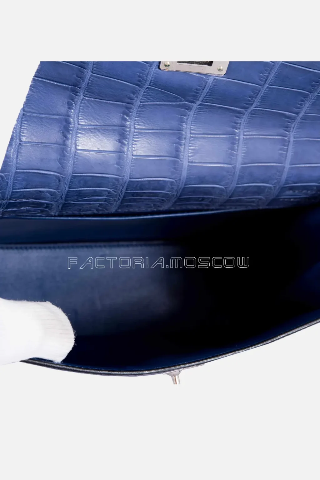 Hermes Kelly Danse II Blue Brighton Niloticus Crocodile PHW