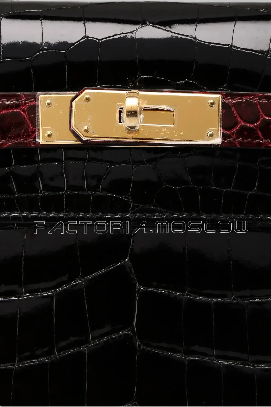 Hermes HSS Kelly Sellier 32 Shiny Niloticus Colour Noir & Bourgogne GHW
