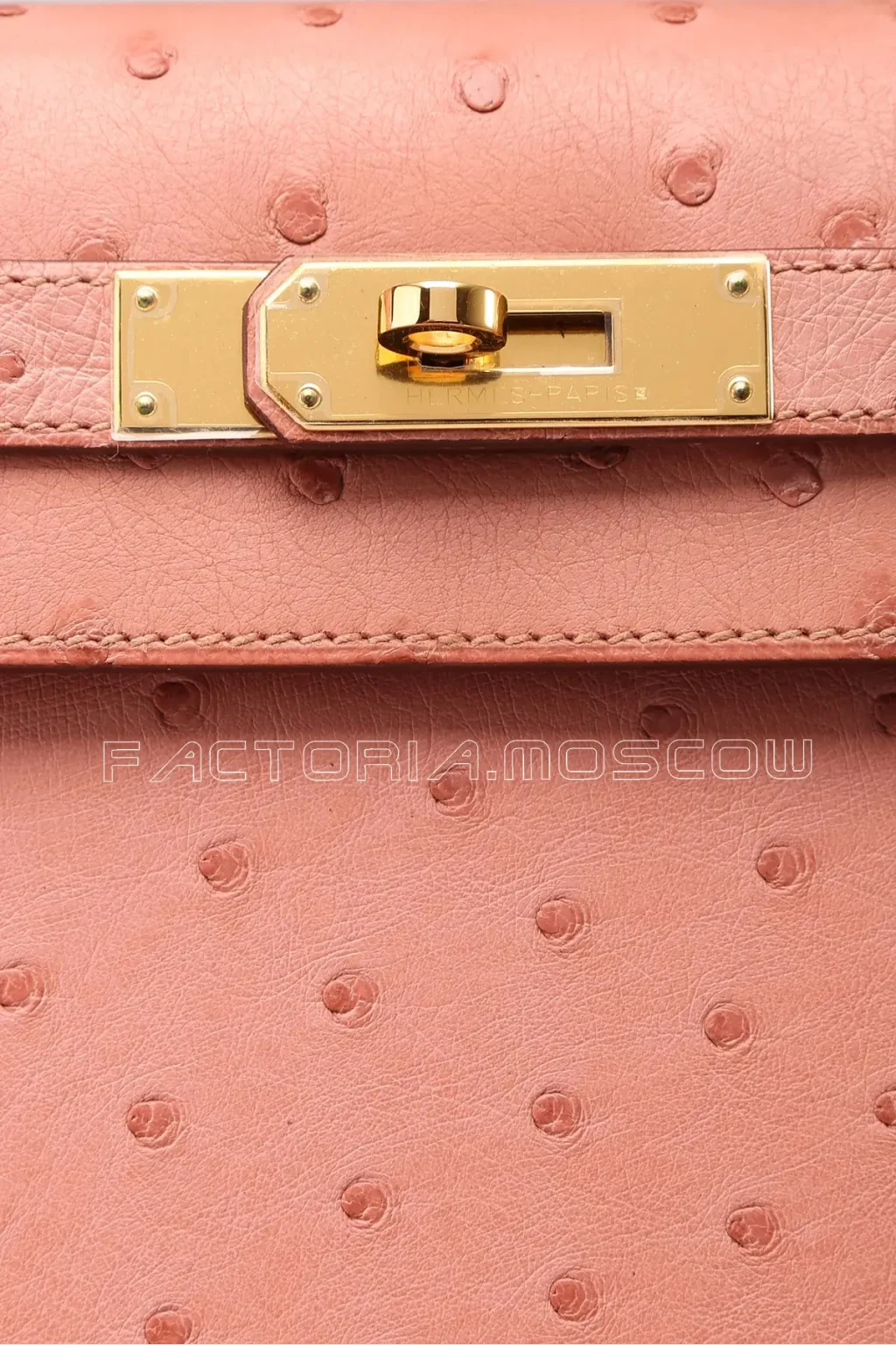 Hermes Kelly 28 Sellier Terre Cuite Ostrich GHW