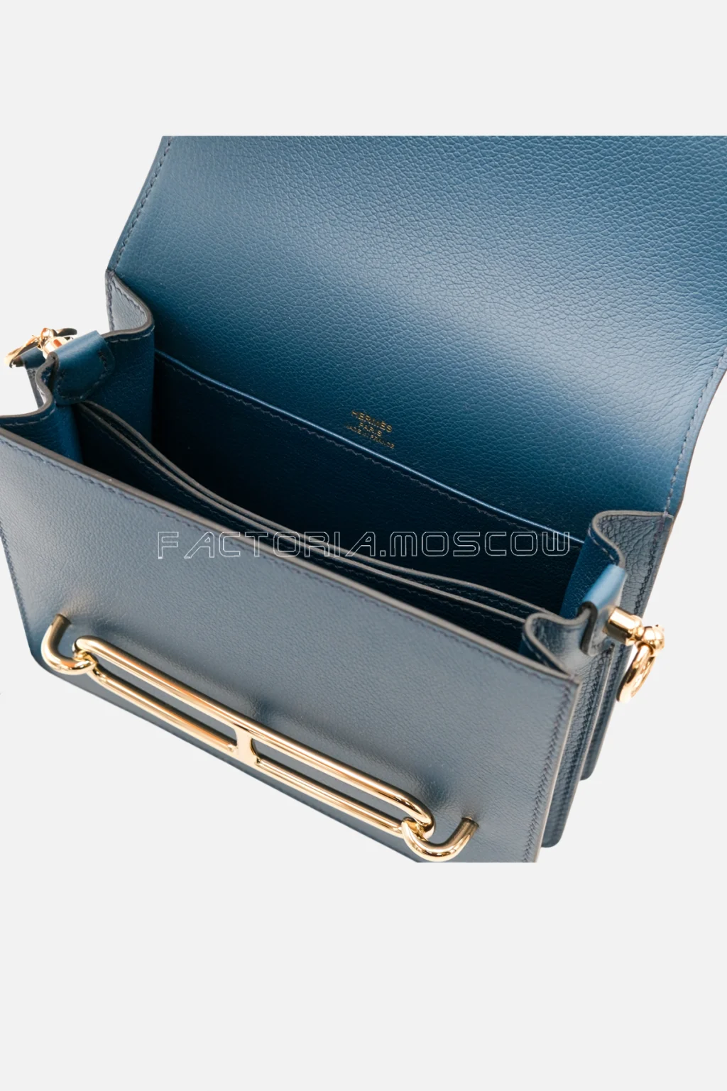 Hermès Mini Roulis 18 Bleu De Prusse Evercolor GHW