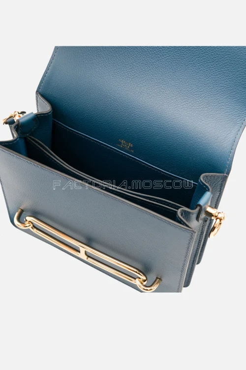 Hermès Mini Roulis 18 Bleu De Prusse Evercolor GHW