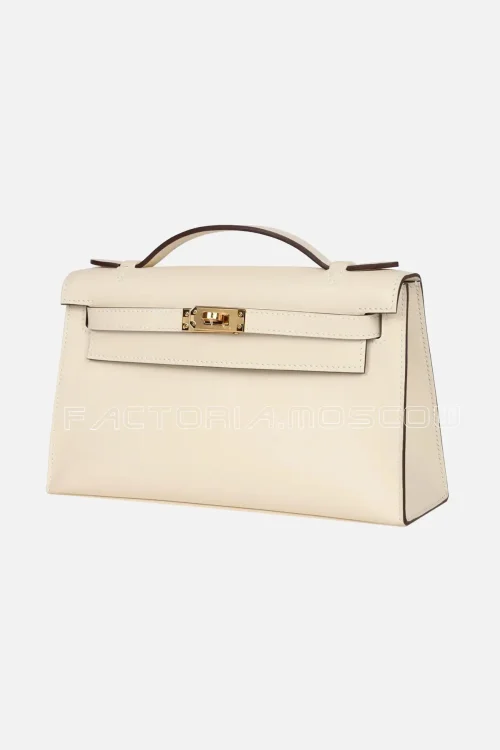 Hermès Kelly Pochette Swift Colour Nata GHW