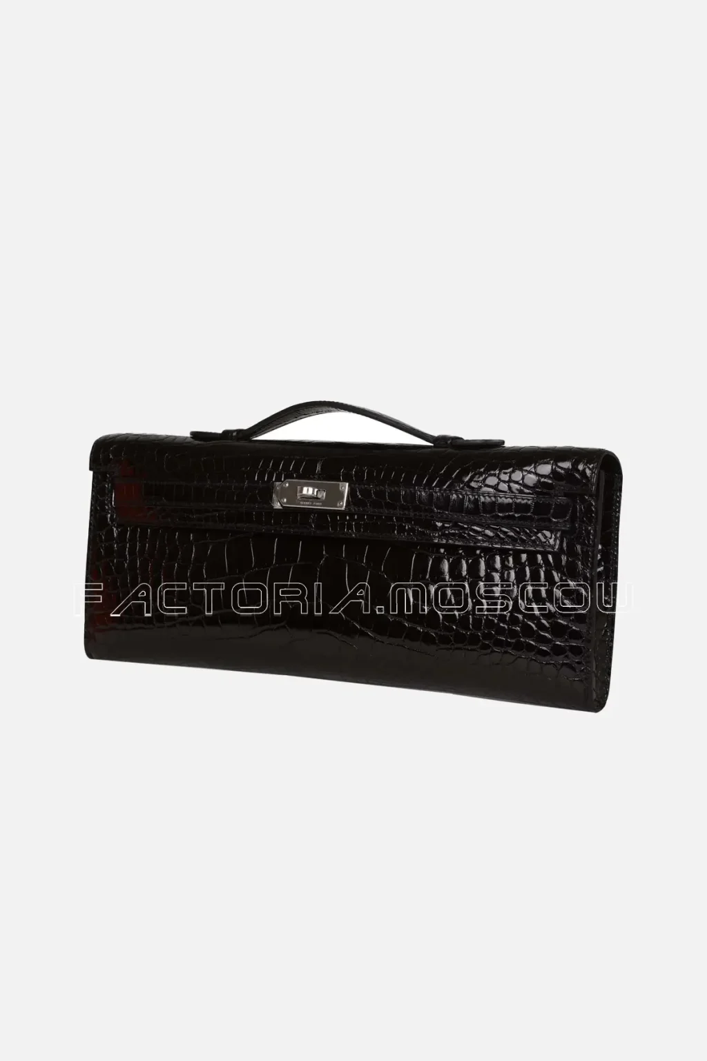 Hermès Kelly Cut Black Shiny Alligator PHW