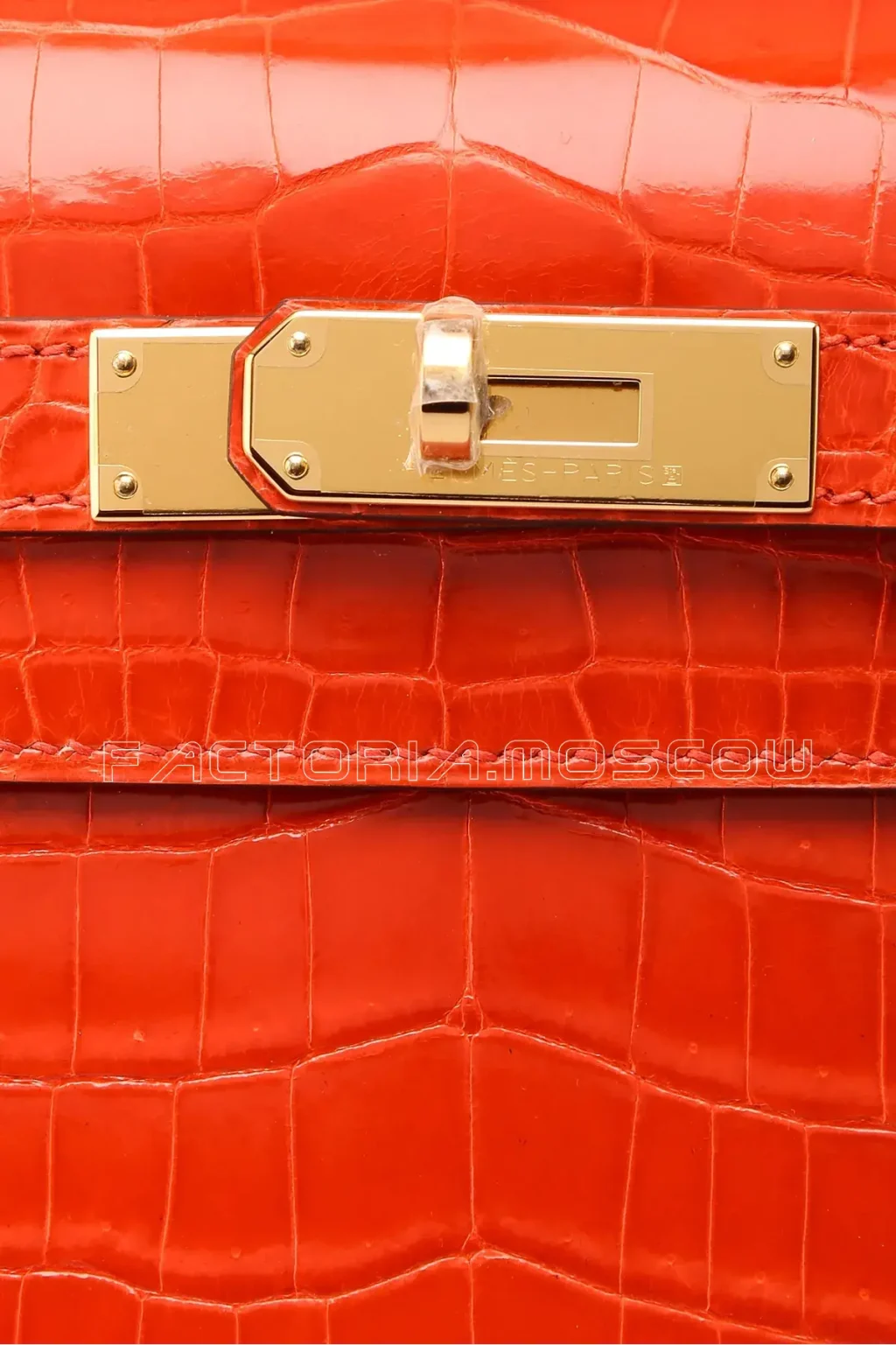 Hermes Kelly 28 Sellier Shiny Orange Poppy Niloticus GHW
