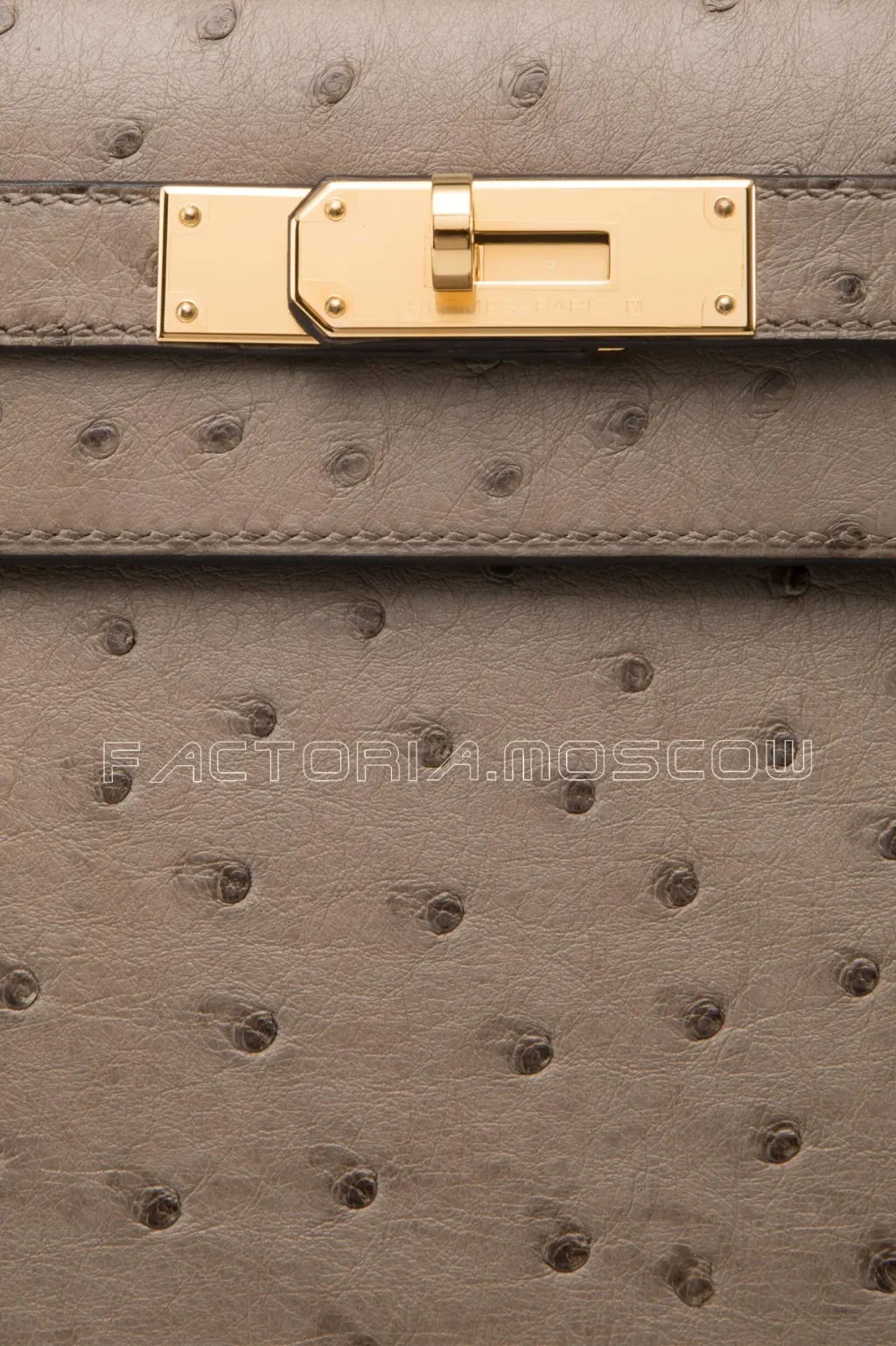 Hermes Sellier Kelly 28 Ostrich Gris Asphalt GHW
