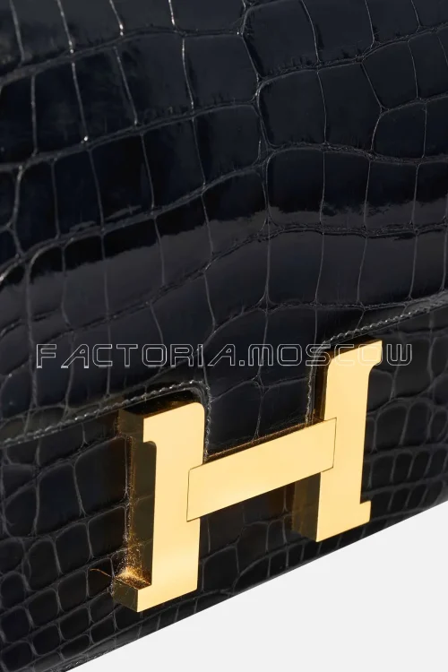 Hermès Constance 24 Alligator Mississippi Black/Rouge Grenat GHW