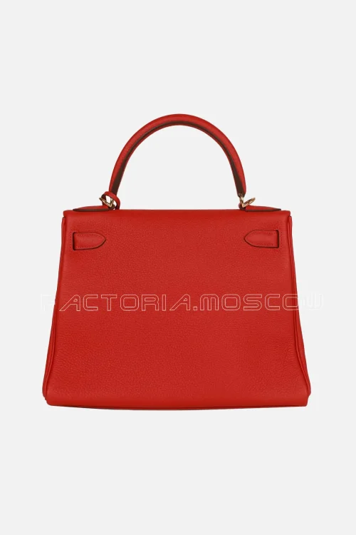 Hermès Kelly Retourne 28 Rouge Casaque Togo GHW