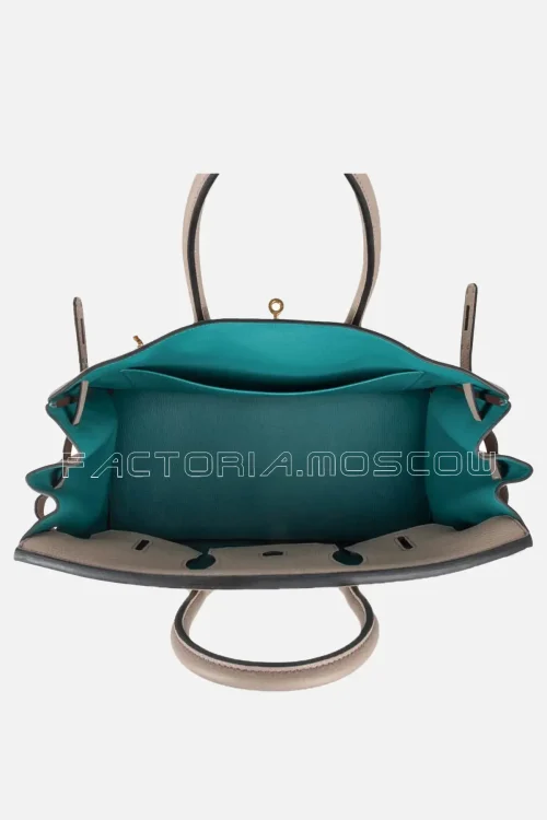 Hermes Special Order HSS Birkin 35 Togo Tri-Colour Gris Tourterelle & Blue Paon GHW