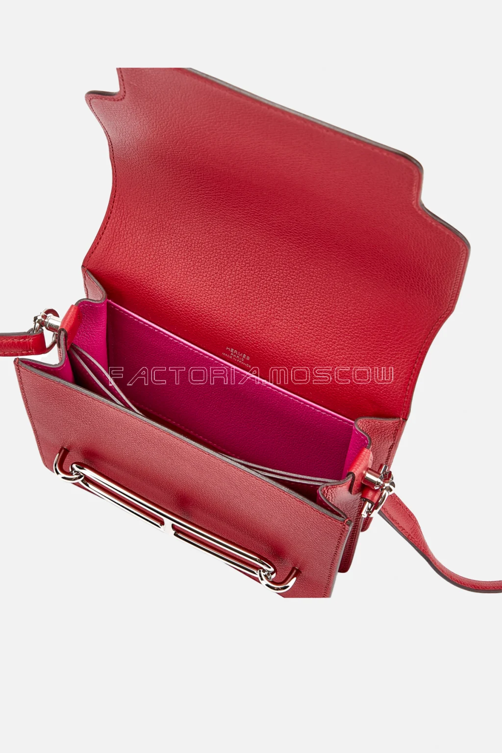 Hermès Mini Roulis 18 Rouge Grenat And Rose Pourpre Evercolor PHW