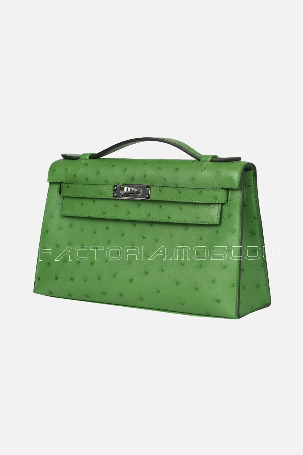 Hermès Kelly Pochette Ostrich Colour Vert Yucca PHW