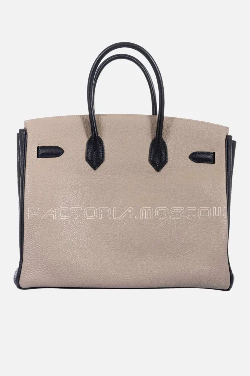 Hermes Hss Birkin 35 Togo Tri-Color Parchemin, Etoupe & Black PHW