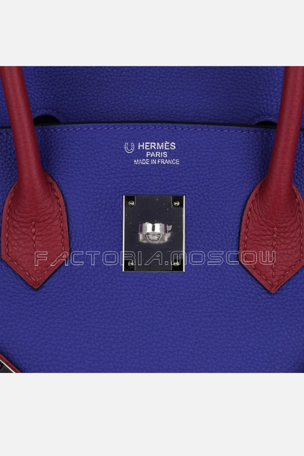 Hermes HSS Birkin 35 Togo Colour Blue Electric/Rouge Grenat PHW