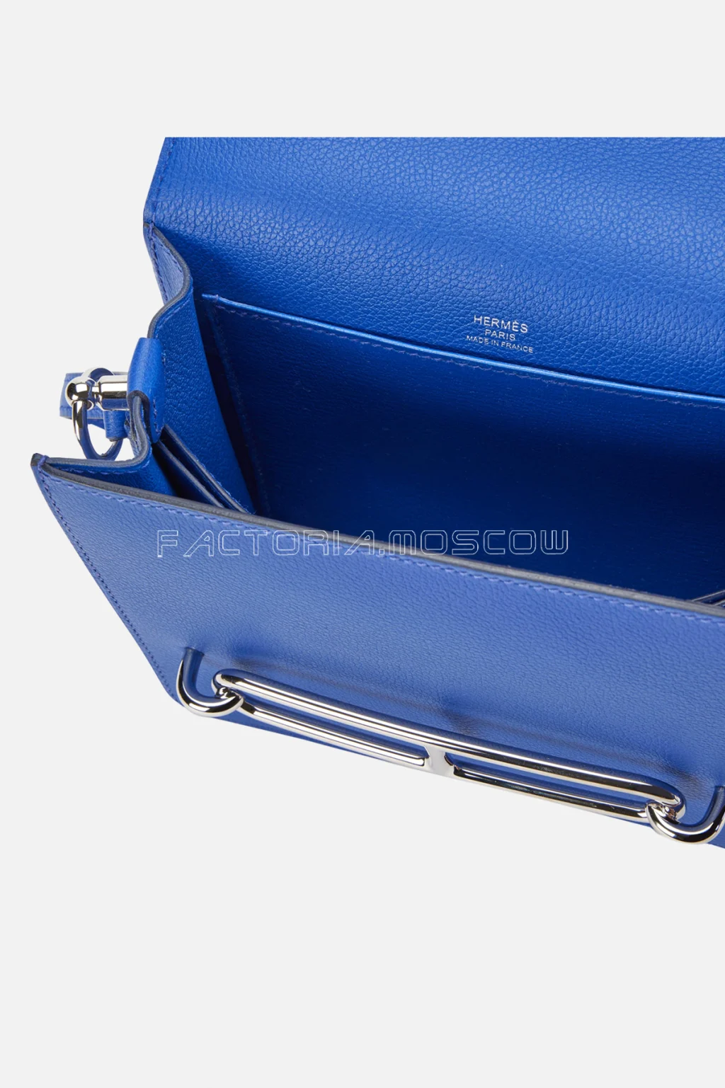 Hermès Mini Roulis 18 Bleu Electrique Evercolor PHW