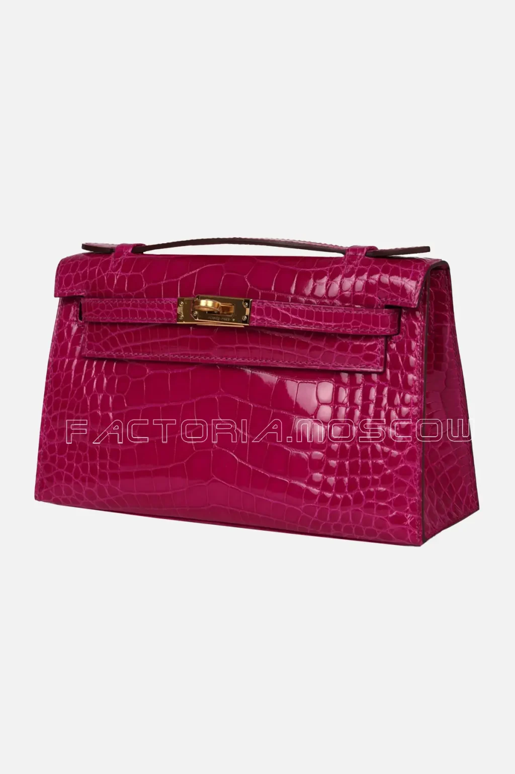 Hermès Kelly Pochette Rose Scheherazade Shiny Alligator GHW