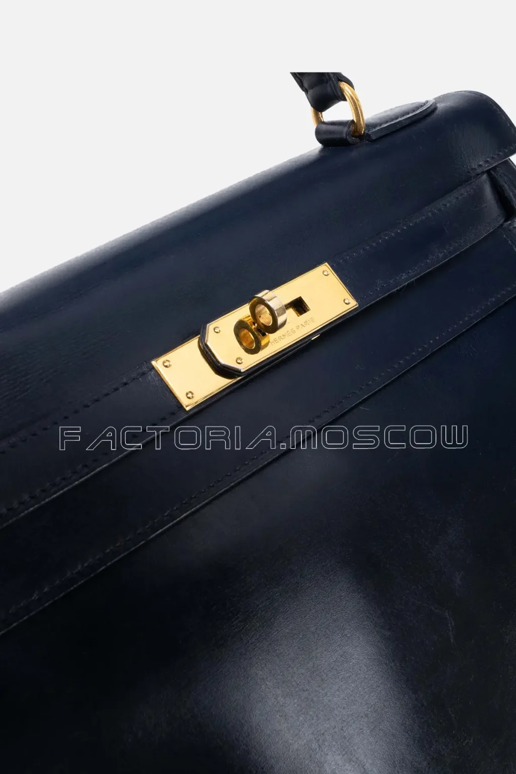 Hermès Kelly Retourne 28 Box Calf Bleu Marine GHW