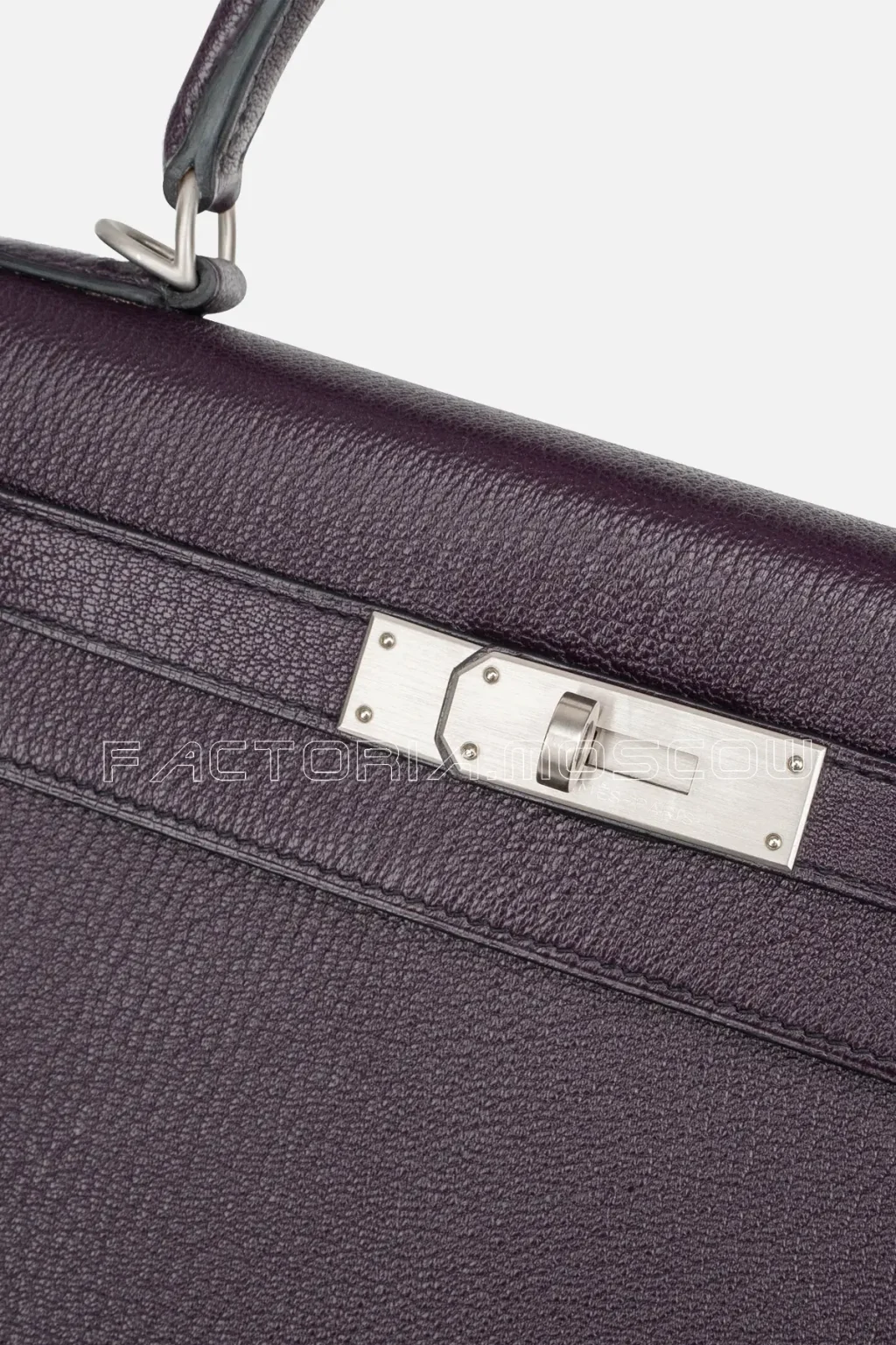 Hermès Kelly Sellier 28 HSS Brushed PHW Chevre Raisin / Black