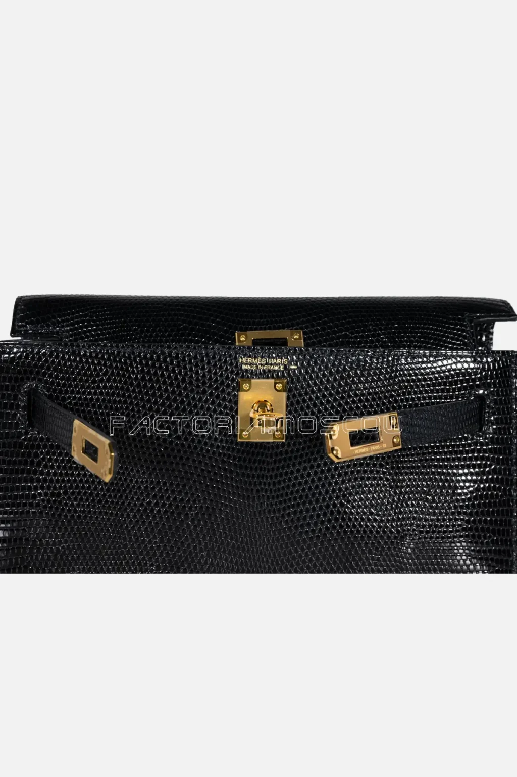Hermes Kelly Danse II Black Shiny Niloticus Lizard GHW