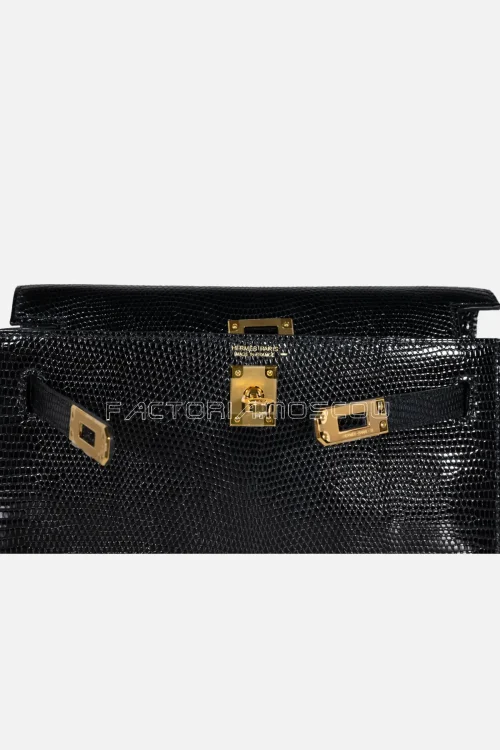 Hermes Kelly Danse II Black Shiny Niloticus Lizard GHW