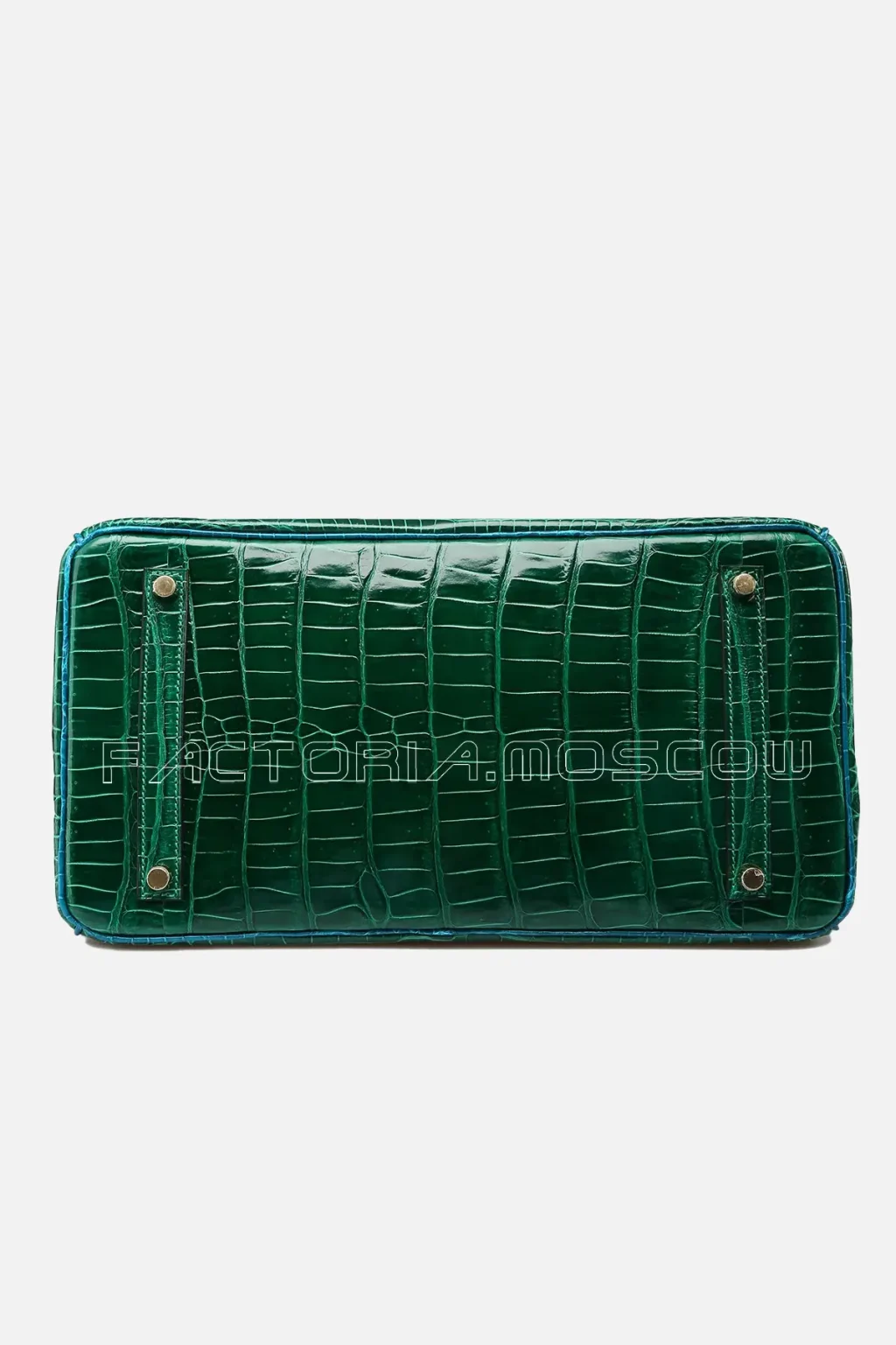 Hermes HSS Birkin 35 Shiny Vert Emeraude & Bleu Izmir Porosus GHW