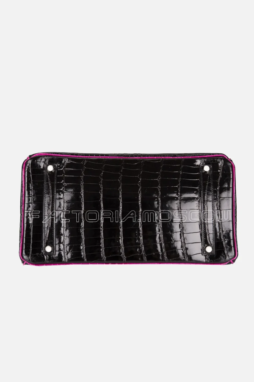 Hermes HSS Birkin 35 Shiny Porosus Crocodile Bicolor Black And Rose Shoking PHW