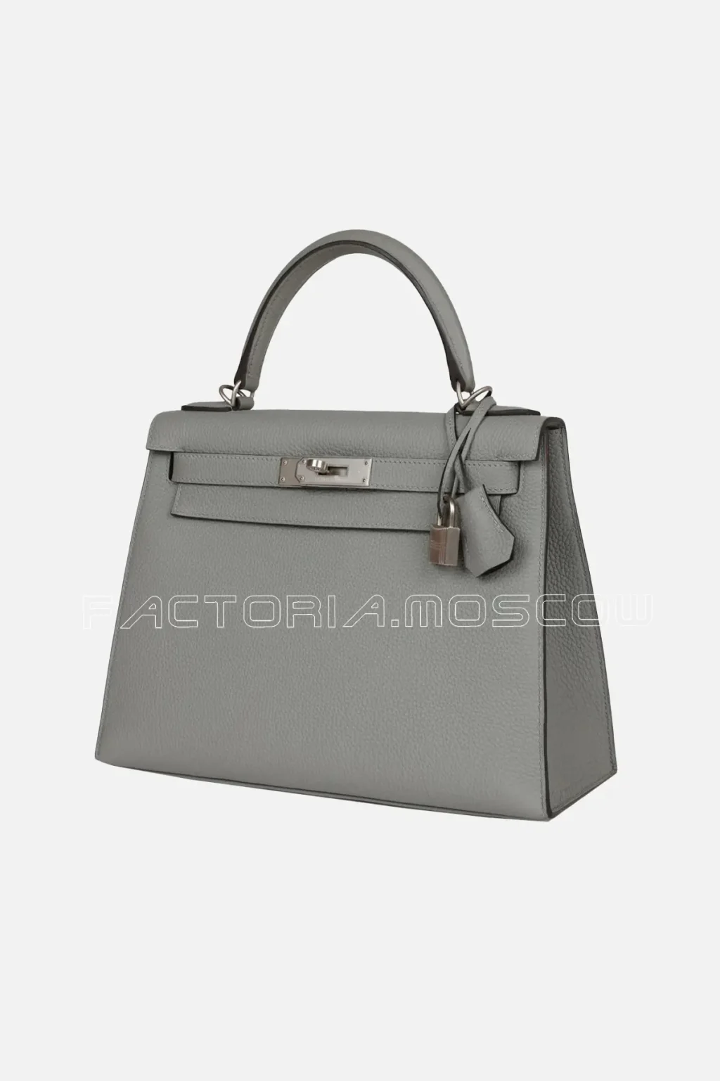 Hermès Special Order (HSS) Kelly Sellier 28 Gris Mouette Verso Togo Brushed PHW