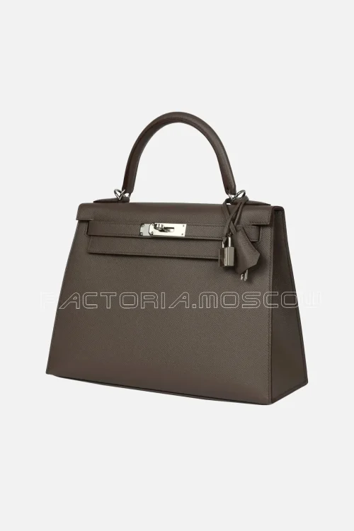 Hermès Kelly Sellier 28 Etain Epsom PHW