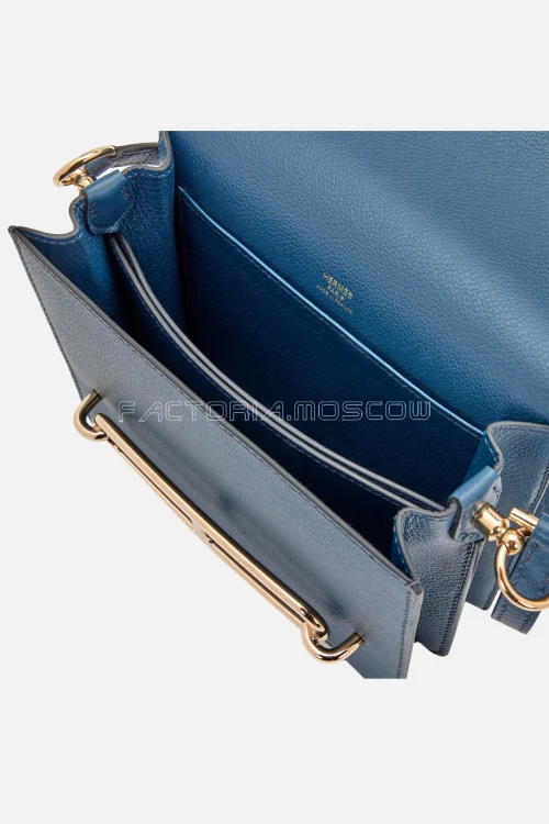 Hermès Mini Roulis 18 Bleu De Prusse Evercolor GHW