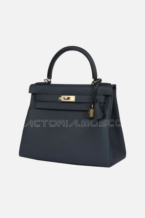 Hermès Kelly Retourne 28 Gris Misty Togo Permabrass Hardware