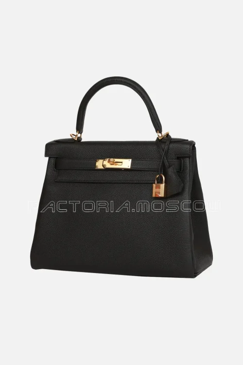 Hermès Kelly Retourne 28 Black Togo GHW