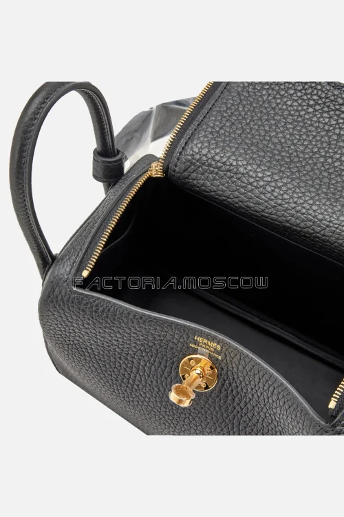 Hermès Mini Lindy 20 Black Clemence GHW