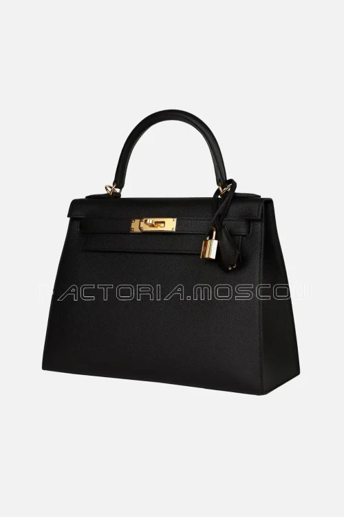 Hermès Kelly Sellier 28 Black Epsom GHW
