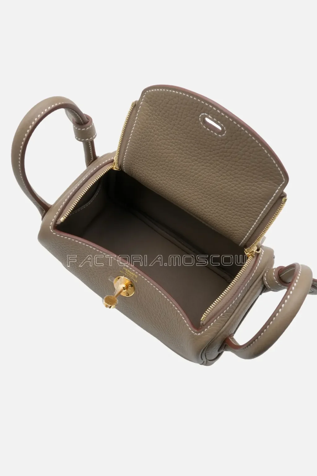 Hermès Mini Lindy 20 Etoupe Clemence GHW