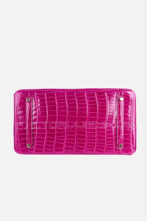 Hermes Birkin 35 Porosus Crocodile Bag Colour Rose Scheherazade GHW