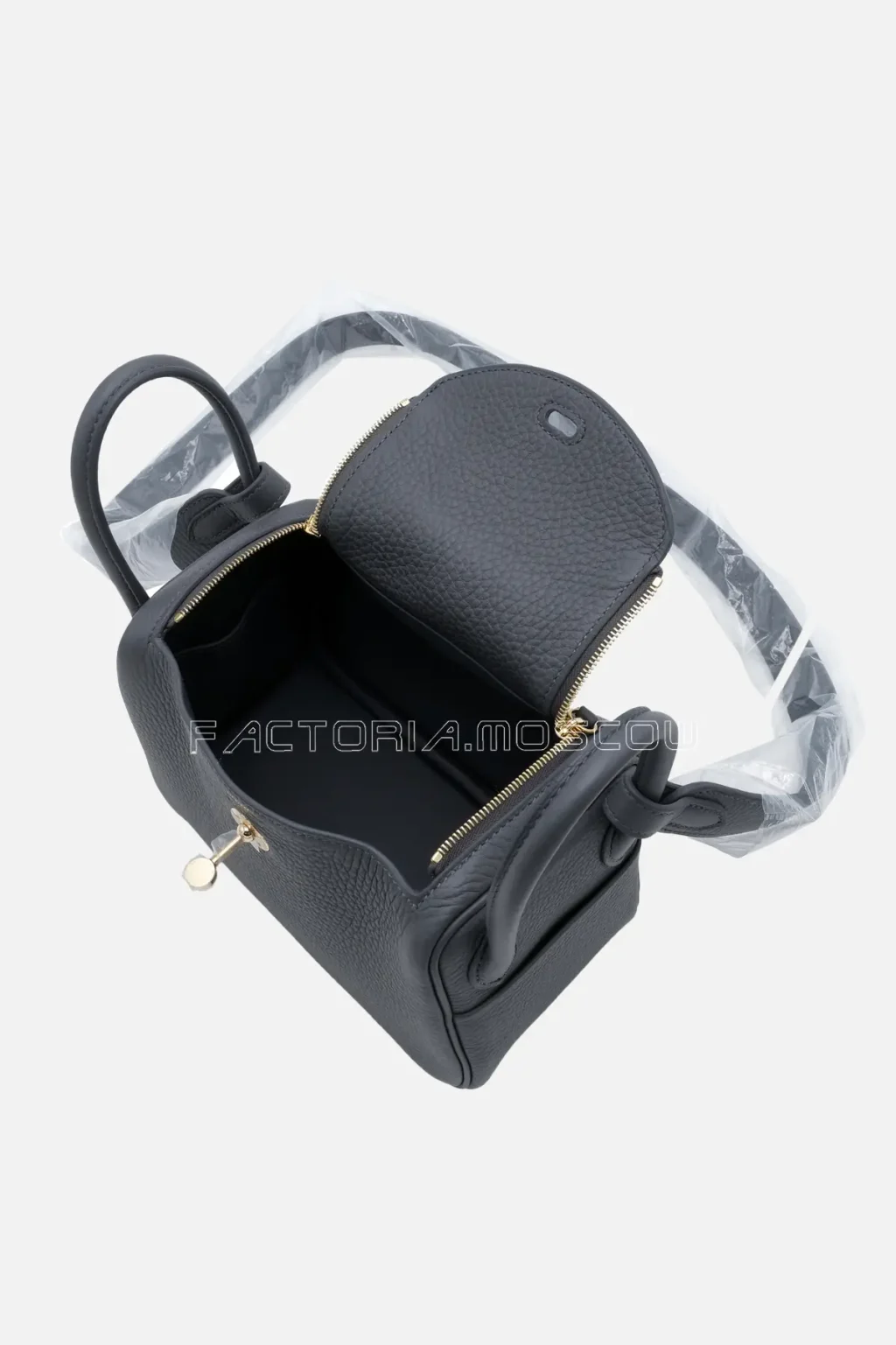 Hermès  Mini Lindy Ardoise Clemence Permabrass Hardware