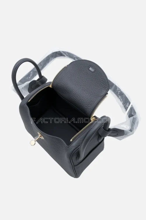 Hermès  Mini Lindy Ardoise Clemence Permabrass Hardware