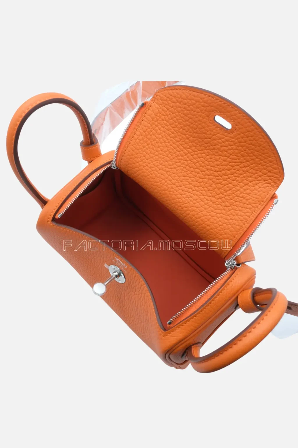 Hermès Mini Lindy 20 Orange Clemence PHW