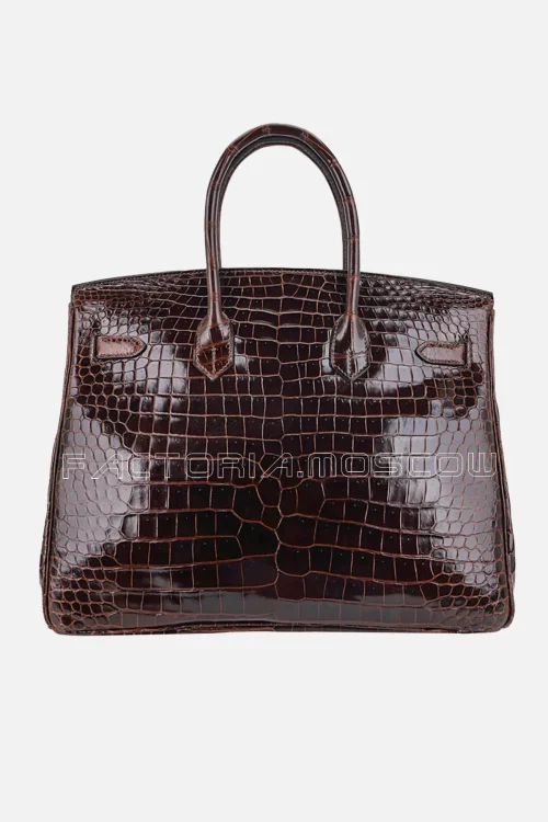 Hermes Birkin 35 Porosus Crocodile Bag Colour Cocoan GHW