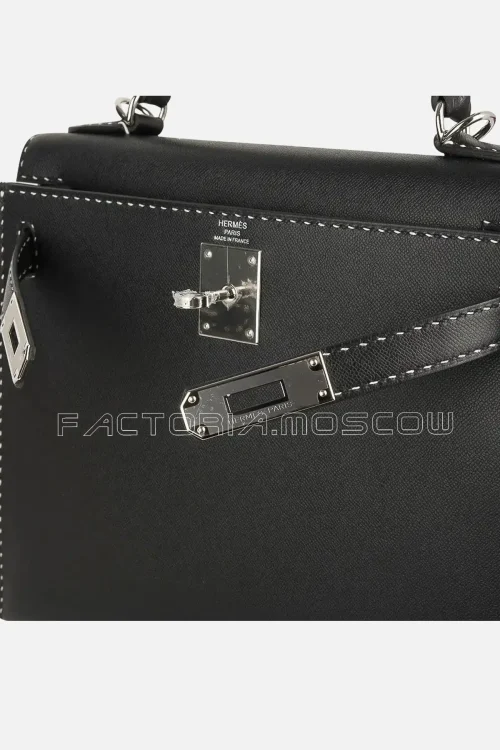 Hermes Kelly 28 Bag Black Un Point Sur Deux Veau Graine Monsieur Limited Edition